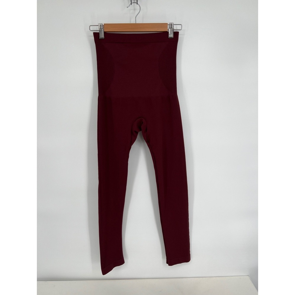 EMPETUA Seamless Leggings High Waist Tummy‎ Control Burgundy Size L